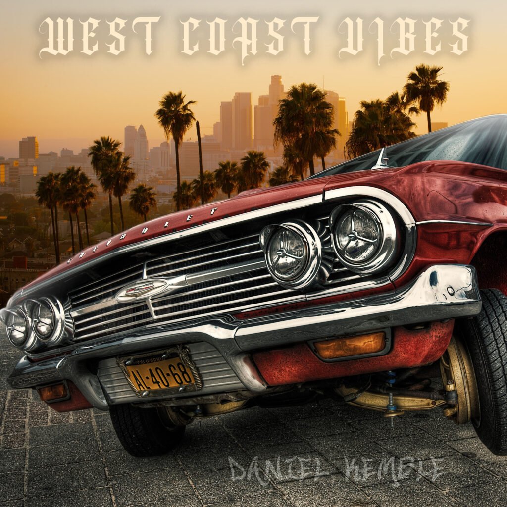 West Coast Vibes Art, Daniel Kemble, Beats, rap, hip hop, instrumental, album cover, g-funk 1
